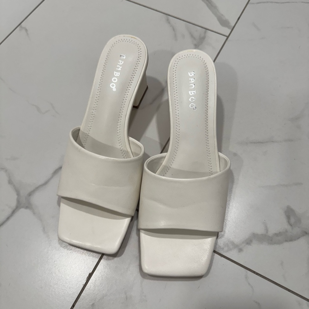Bamboo Women's White Heels